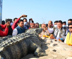 CM धामी ने खटीमा में तराई पूर्वी वन प्रभाग में ककरा क्रोकोडाइल ट्रेल का शुभारंभ किया।