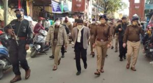 चमोली पुलिस का थाना गोपेश्वर क्षेत्रान्तर्गत फ्लैग मार्च