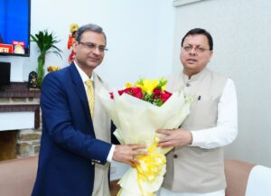 मुख्यमंत्री  धामी से आरबीआई गवर्नर श्री संजय मल्होत्रा ने  शिष्टाचार भेंट की